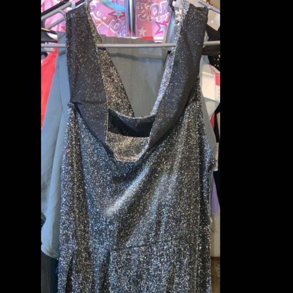 Sparkling Silver Sleeveless Dress Euc-Womens size L sparkly dress